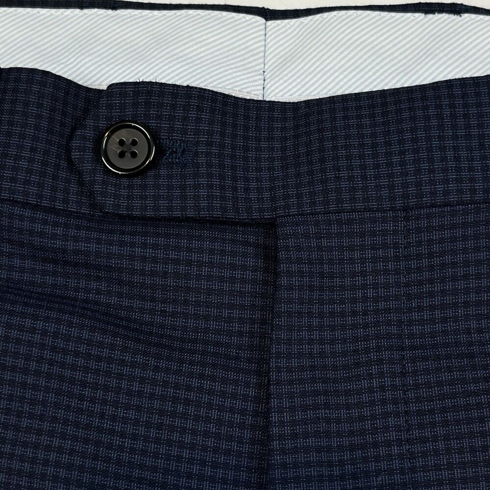 Ralph Lauren EUC Dress Pants Men 34x32 Navy‎ Blue Micro Check Trousers - Picture 3 of 7